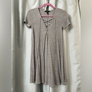 Gray forever 21 sweater dress with cute crisscross design size small